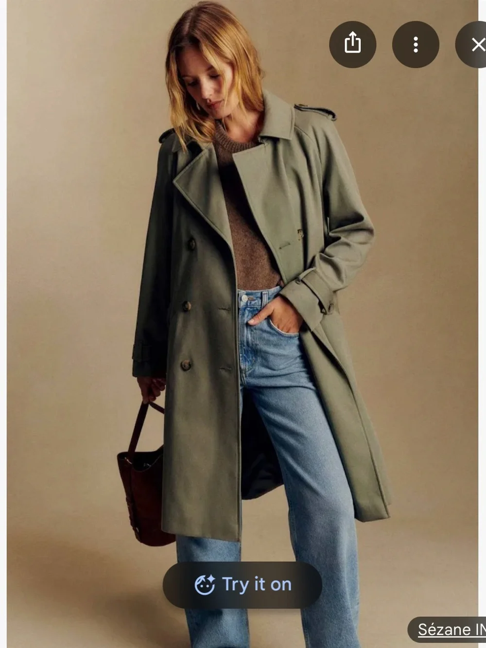 Sezane Scott Trench Coat - Picture 1 of 6